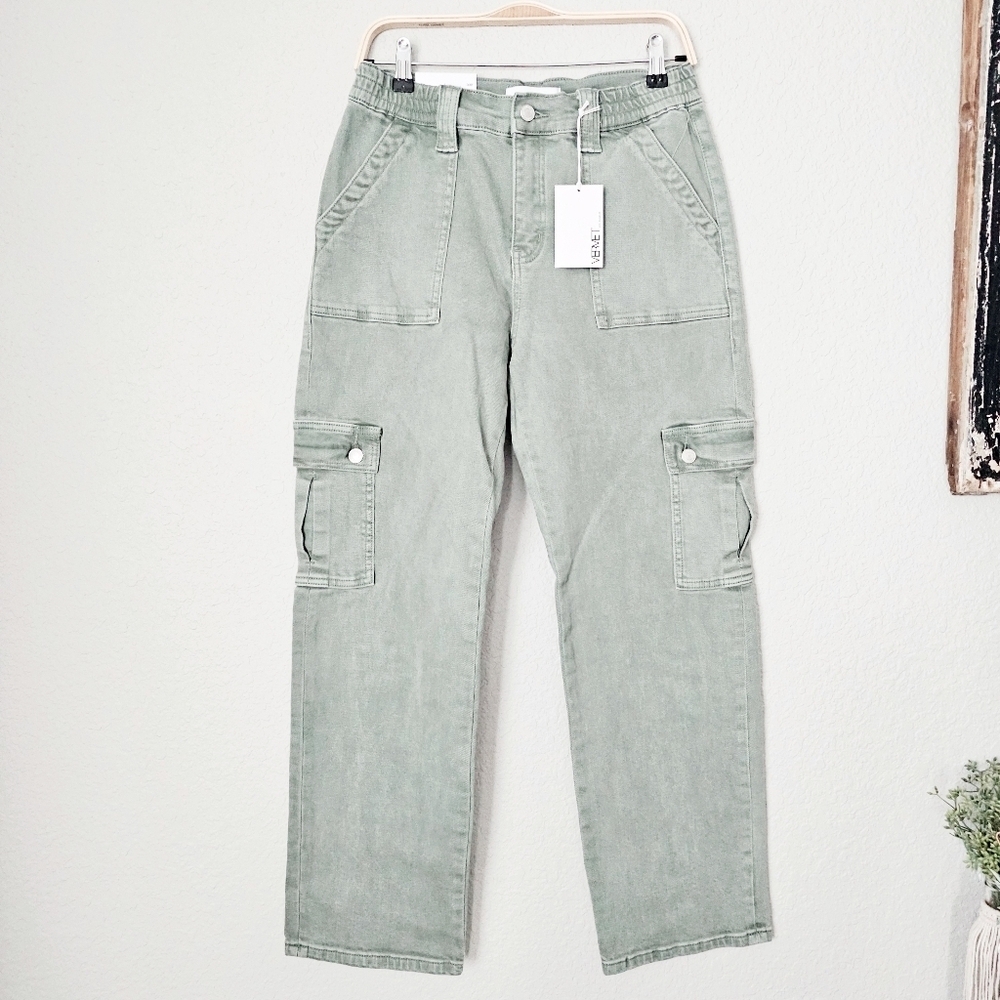 Vervet HR Straight Fit Jeans Utility Cargo Olive Dixie Patch Pocket 9/29 NEW - Picture 6 of 16
